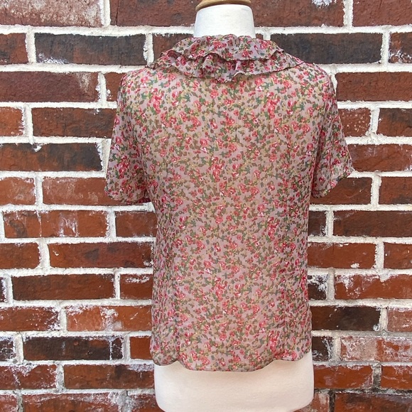 Poetry Spring Floral Ruffle Front Shirt - Size M - Picture 8 of 9